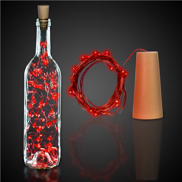 6 Feet LED Cork String Light Set - Red