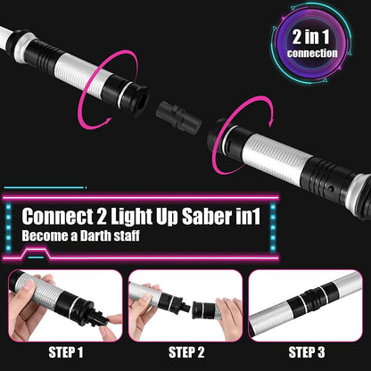 Sound Retractable 7 Colors Light Saber Sword For Kids (2 Per Pack)