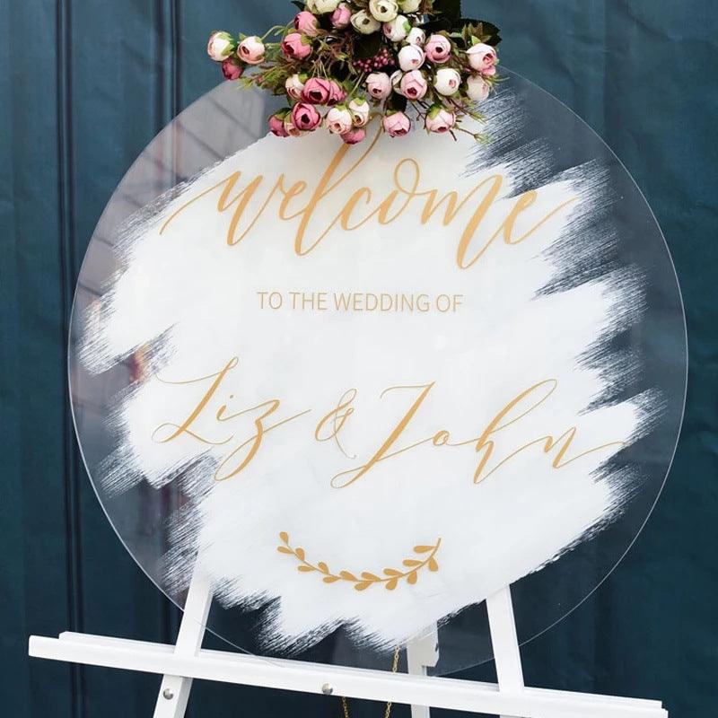 Round Custom Acrylic Wedding Sign Modern Wedding Sign Acrylic Wedding Sign