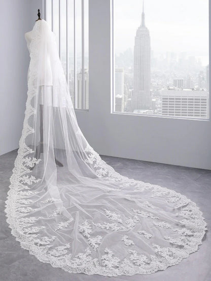 Timeless Floral Embroidered Bridal Veil