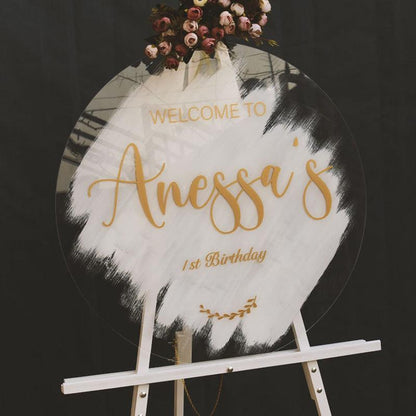 Round Custom Acrylic Wedding Sign Modern Wedding Sign Acrylic Wedding Sign