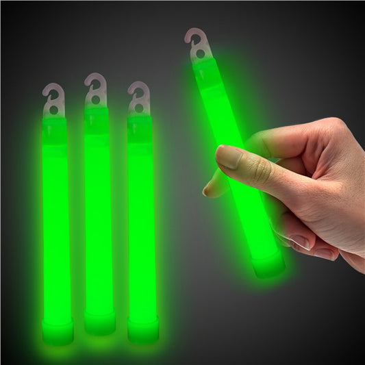 Premium Green 6" Glow Sticks (25 Per Pack)