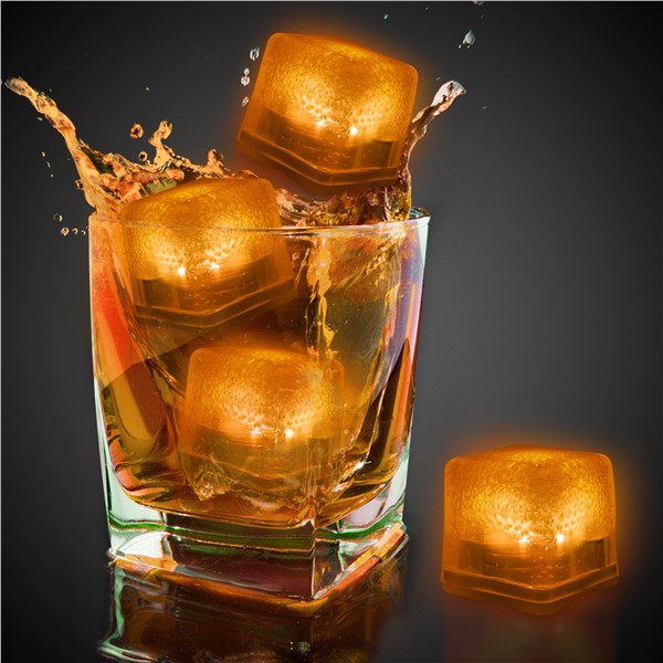 Orange LED Ice Cubes ( 12 Per pack)