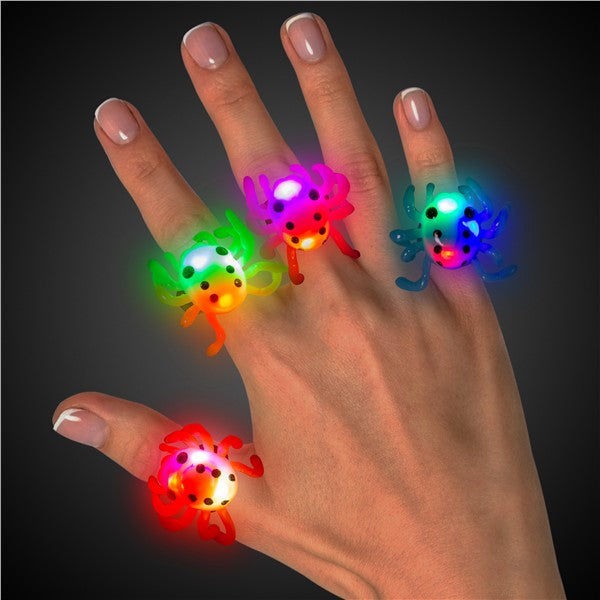 LED Spider Jelly Rings (24 Per pack)