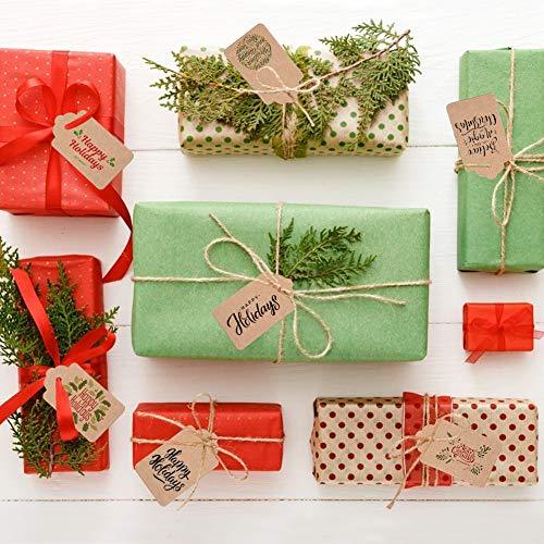 100pcs Kraft Paper Gift Tags with Free 100 Root Natural Jute Twine(Water Ripple)