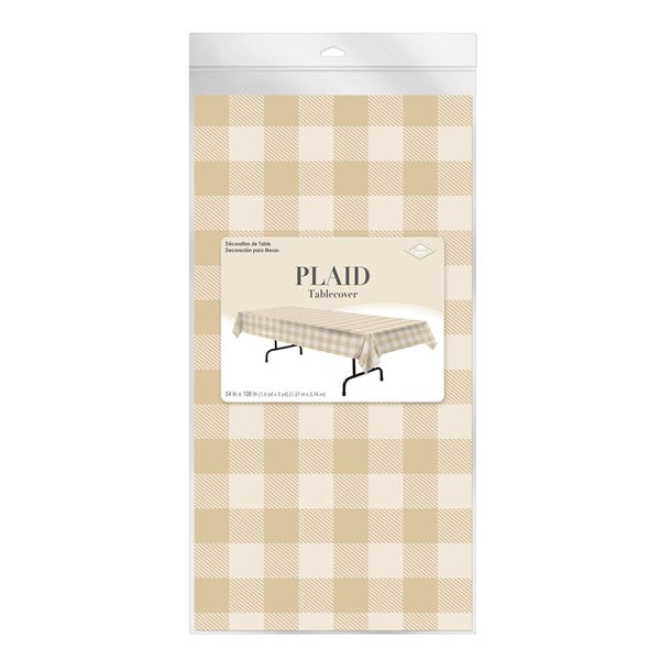 Gold Plaid Table Cover