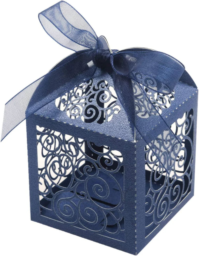 100pcs Wedding Favor Boxes Laser Cut boxes Party Favor Box Small Gift Boxes Lace Candy Boxes for Wedding