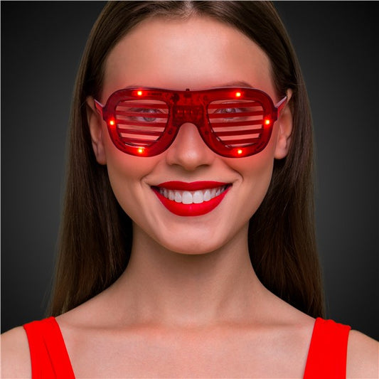 LED Red Slotted Shades