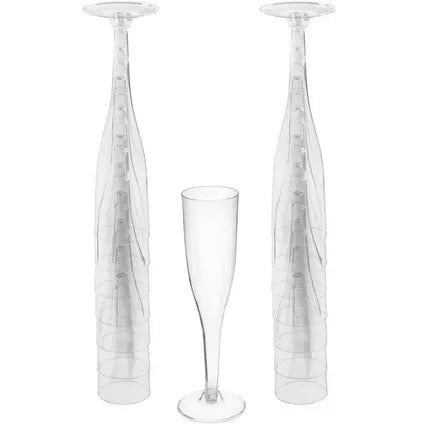 Clear Plastic Champagne Flutes, 5.5oz, 20ct