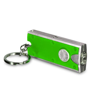 LED Green & Silver Keychain