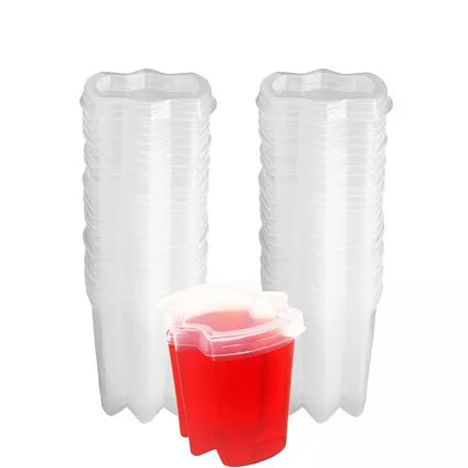 Clear Plastic Ez-Squeeze Jelly Shot Cups with Lids 50ct