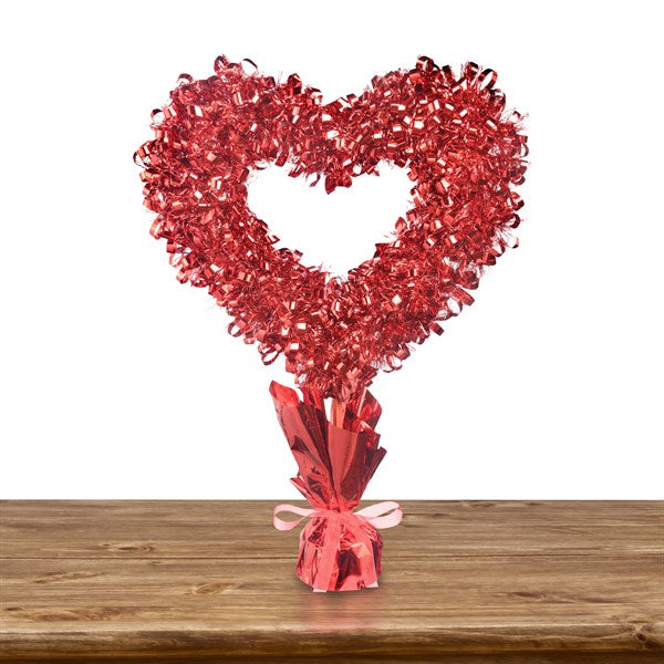 Valentine Tinsel Heart Centerpiece