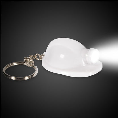 LED White Construction Hat Keychain