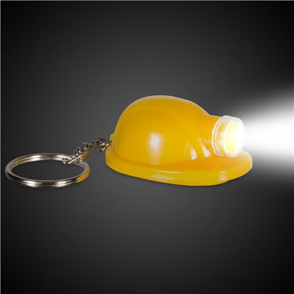 Yellow Construction Hat LED Keychain