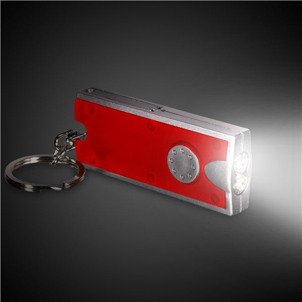 LED Red & Silver Keychain