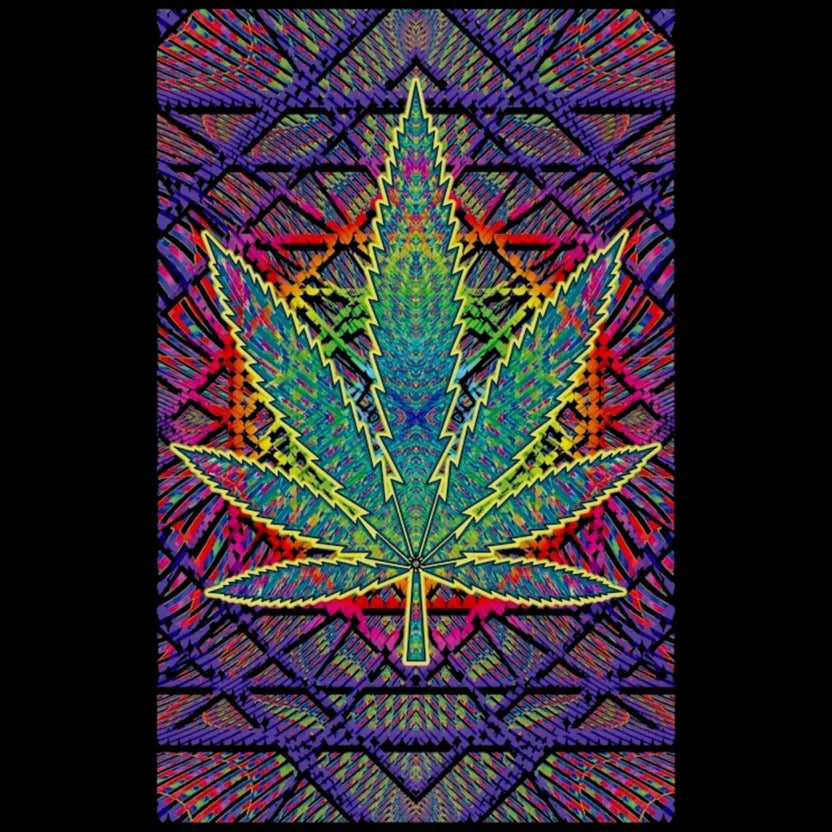 Sacred Leaf Blacklight Poster