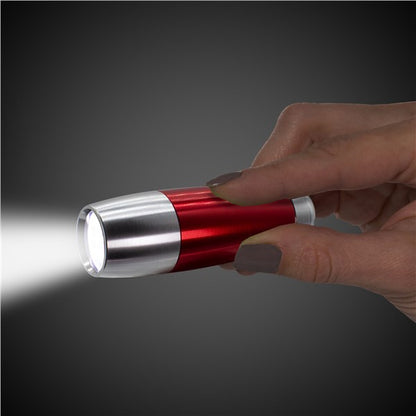 LED Red & Silver 4" Taper Flashlight