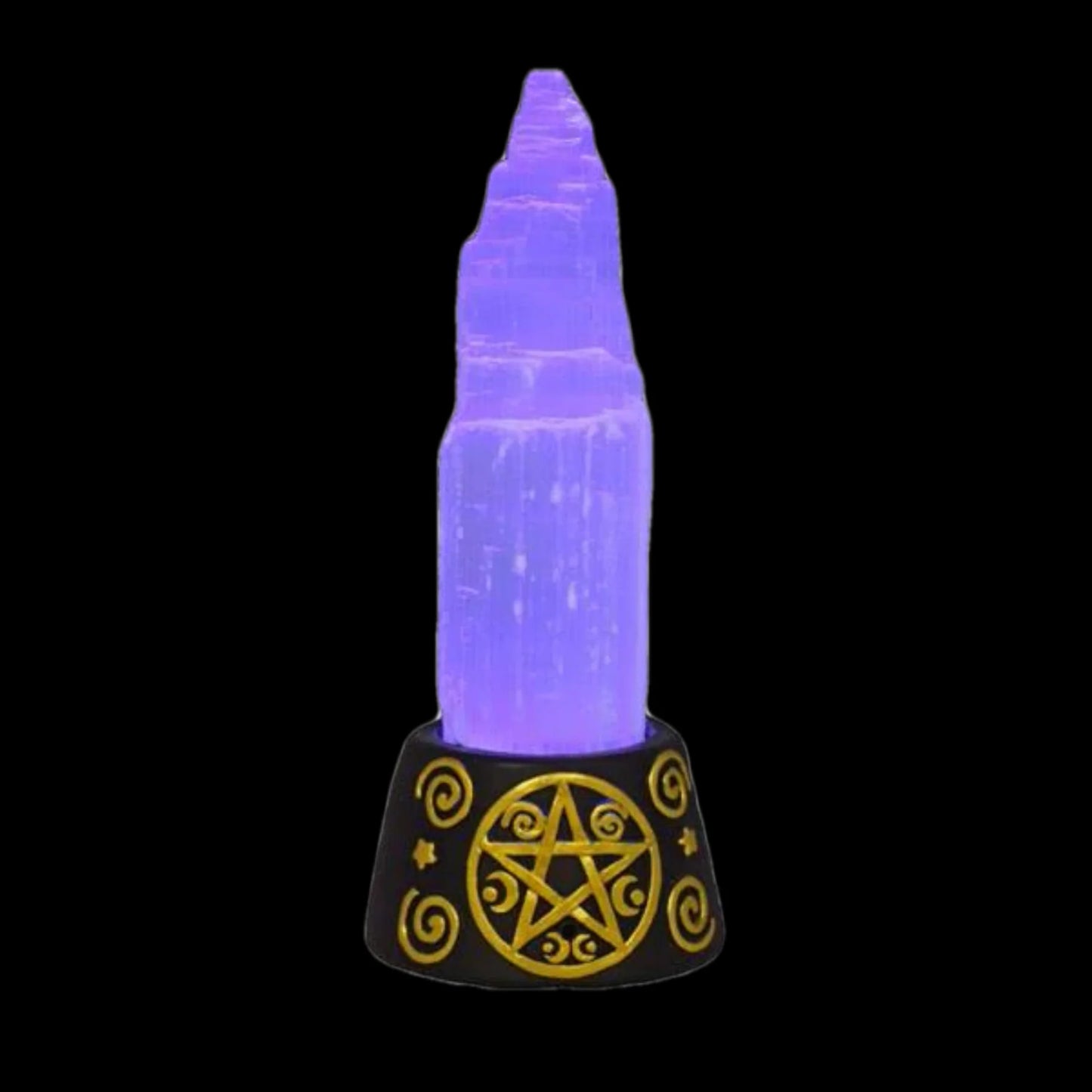 Illuminated Selenite Tower