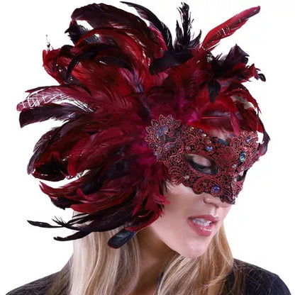 Scarlet Venetian Masquerade Mask