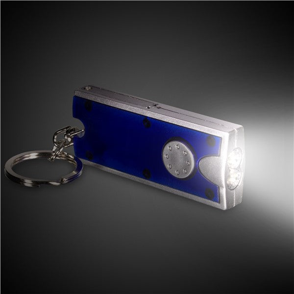 LED Blue & Silver Keychain