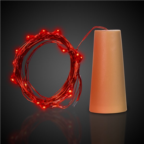 6 Feet LED Cork String Light Set - Red