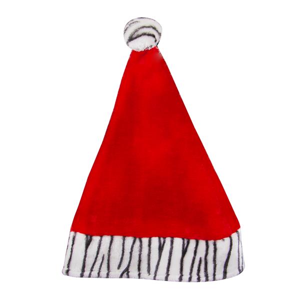 Zebra Print Santa Hat