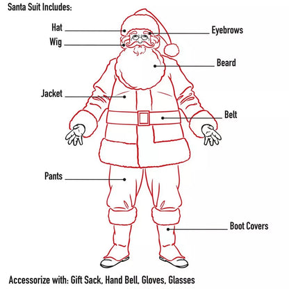 Adult Plush Santa Suit, 10pc