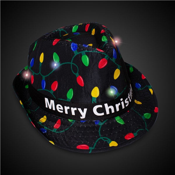 LED Merry Christmas Fedora Hat