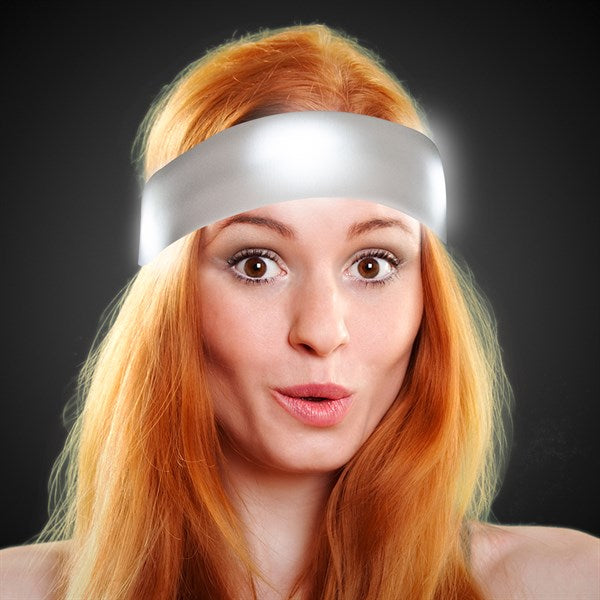 White LED Fabric Headband