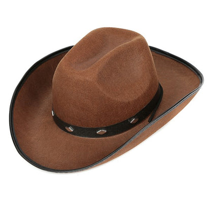 Brown Felt Studded Cowboy Hat