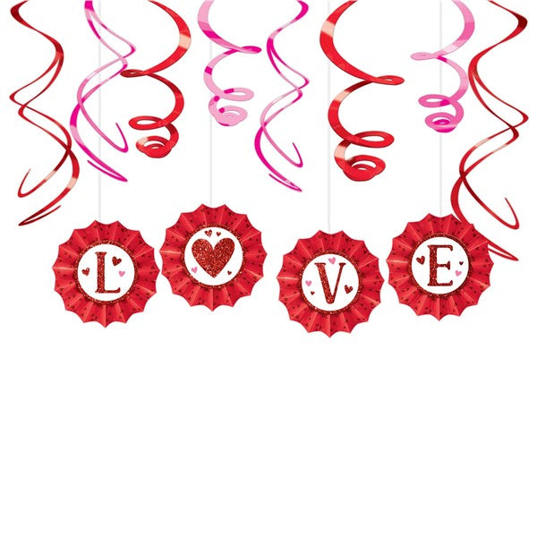 Valentine Hanging Swirls Kit (12 Per pack)