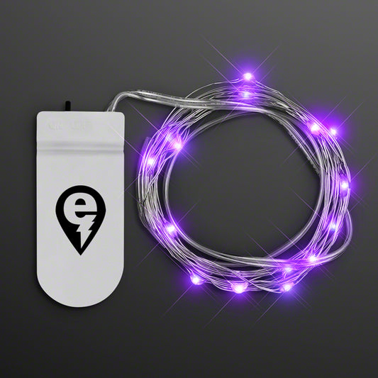 Purple Fairy String Lights for Crafting, 20 LEDs, 80"