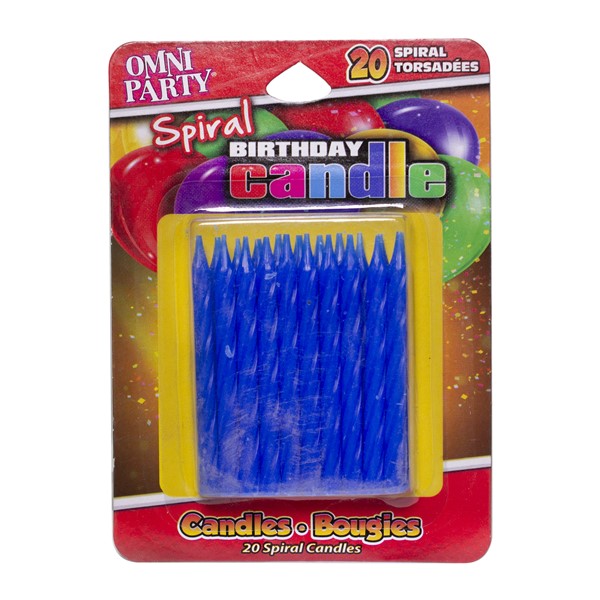 Blue Spiral Birthday Candles (20 Per pack)