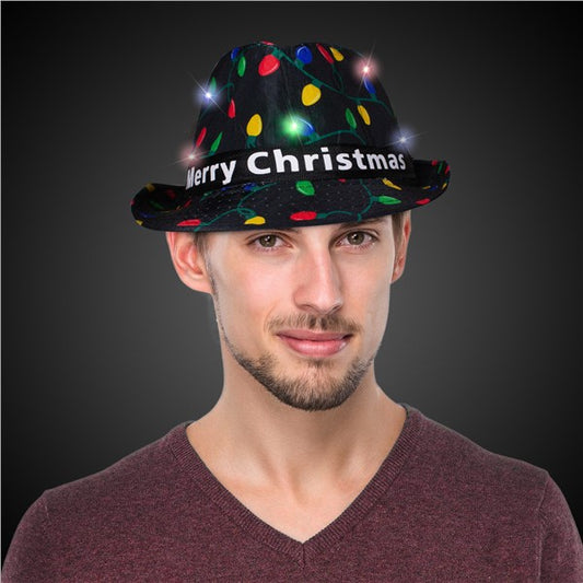 LED Merry Christmas Fedora Hat