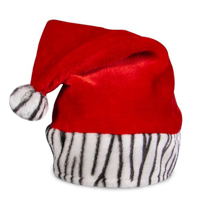 Zebra Print Santa Hat