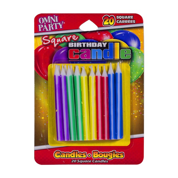 Square Birthday Candles (20 Per pack)