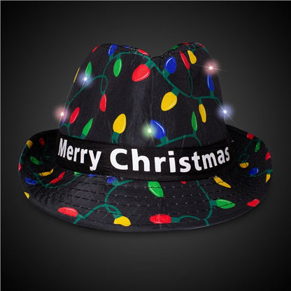 LED Merry Christmas Fedora Hat