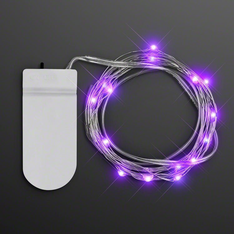 Purple Fairy String Lights for Crafting, 20 LEDs, 80"