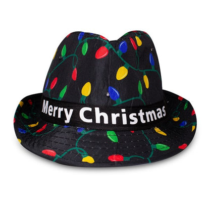 LED Merry Christmas Fedora Hat