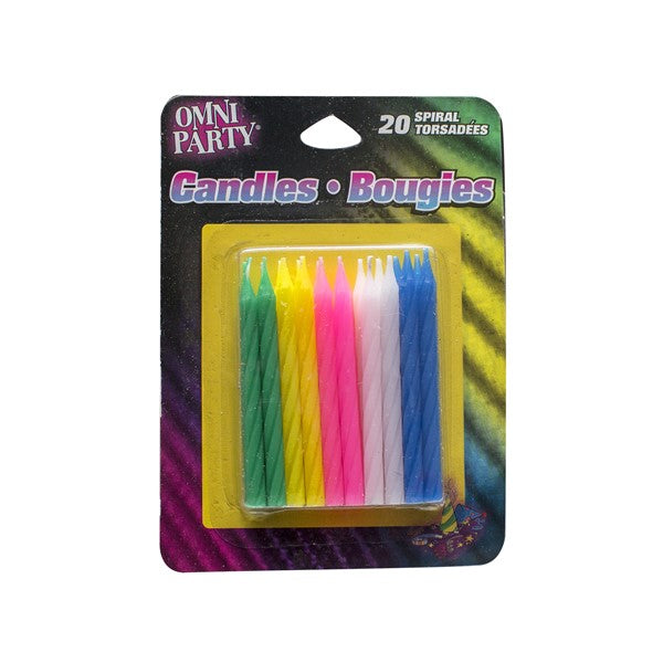 Assorted Spiral Birthday Candles (20 Per pack)