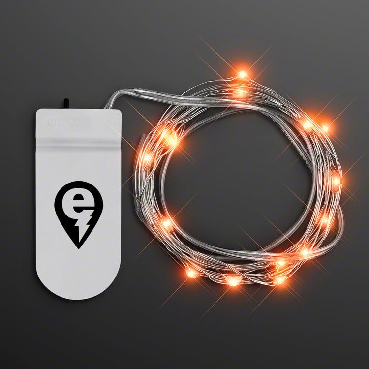 Orange Fairy String Lights for Crafting, 20 LEDs, 80"