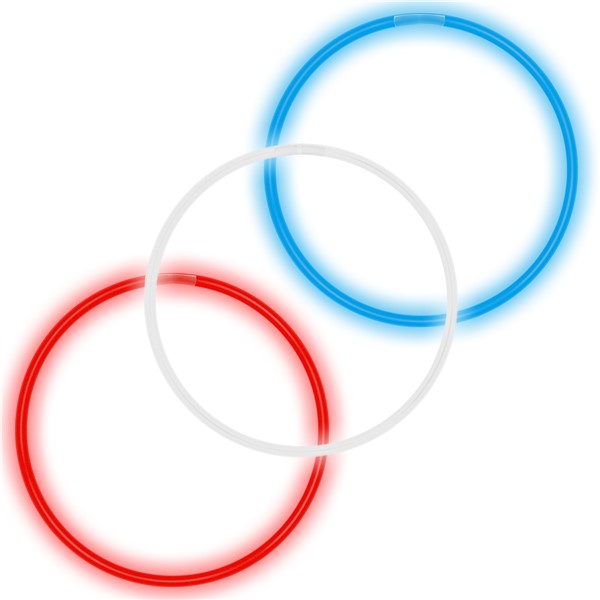 Assorted Red, White & Blue 22" Glow Necklaces(50 Per pack)