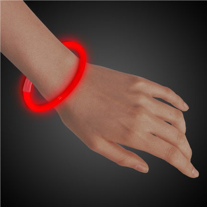 Red Glow 8" Bracelets (50 Per pack)