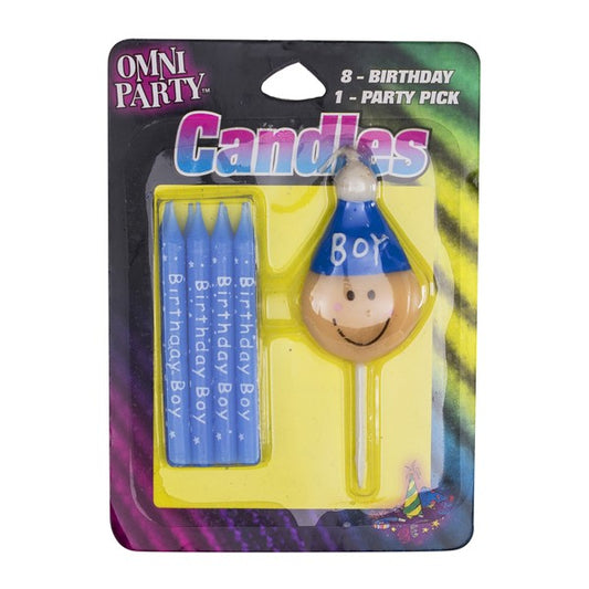 Blue Birthday Boy Candles Pack (9 Per pack)