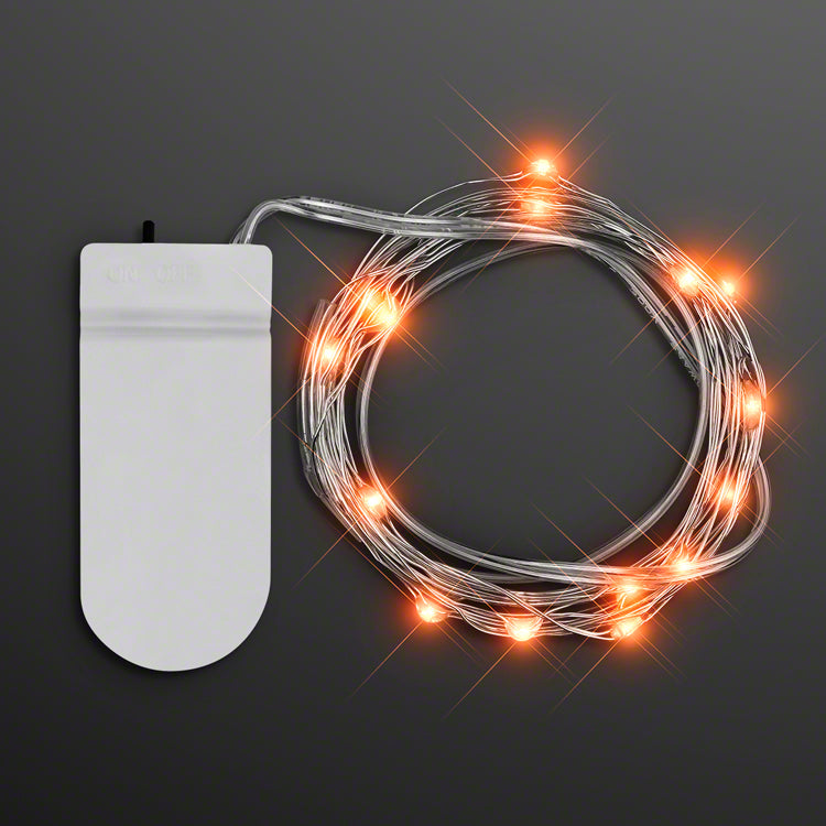 Orange Fairy String Lights for Crafting, 20 LEDs, 80"