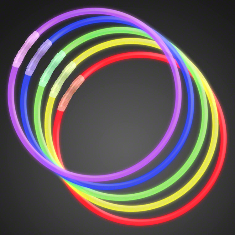 22 Inch Tri-Color Red/White/Blue Glow Necklaces