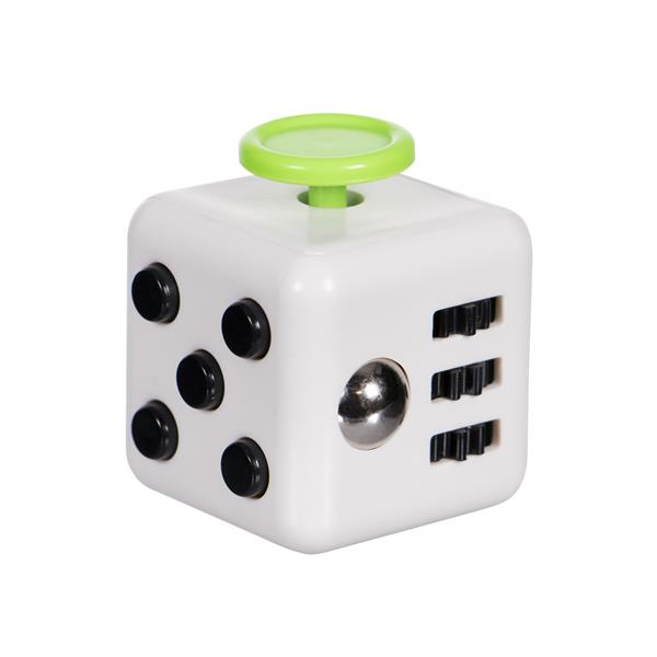 White, Black & Green Focus Cube