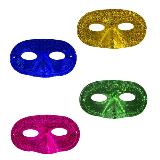 Colorful Metallic Half Masks (12 Per pack)