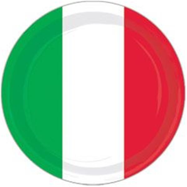 Red, White & Green 9" Plates (8 Per pack)