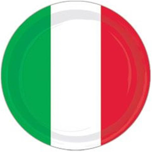 Red, White & Green 9" Plates (8 Per pack)